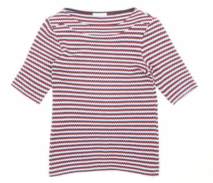 Zara Womens Multicoloured Boat Neck Striped Acrylic Pullover Jumper Size S