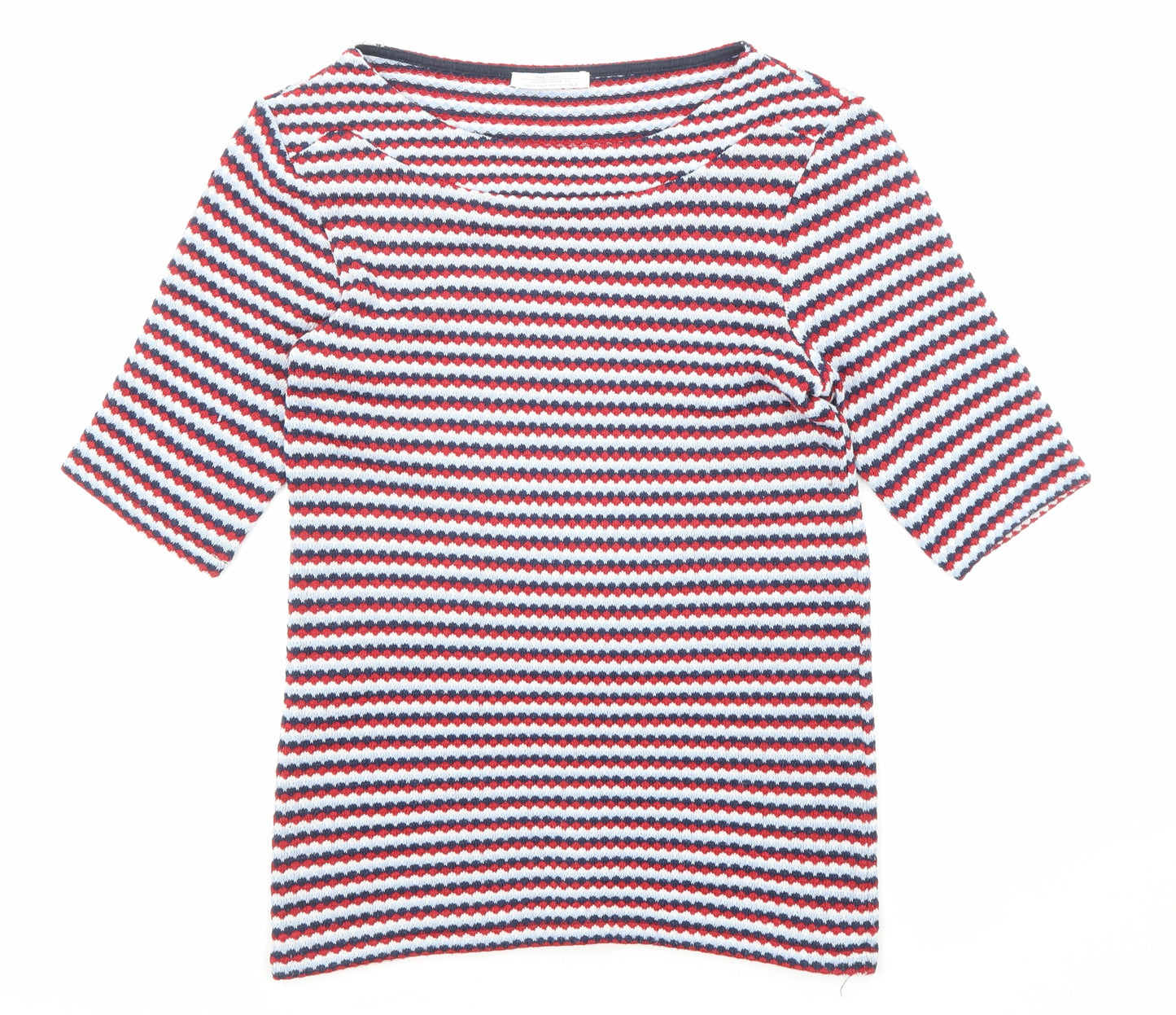 Zara Womens Multicoloured Boat Neck Striped Acrylic Pullover Jumper Size S