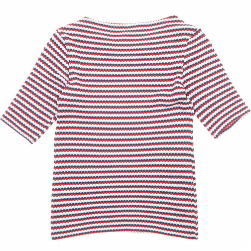 Zara Womens Multicoloured Boat Neck Striped Acrylic Pullover Jumper Size S