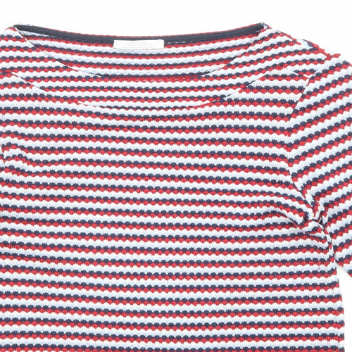 Zara Womens Multicoloured Boat Neck Striped Acrylic Pullover Jumper Size S