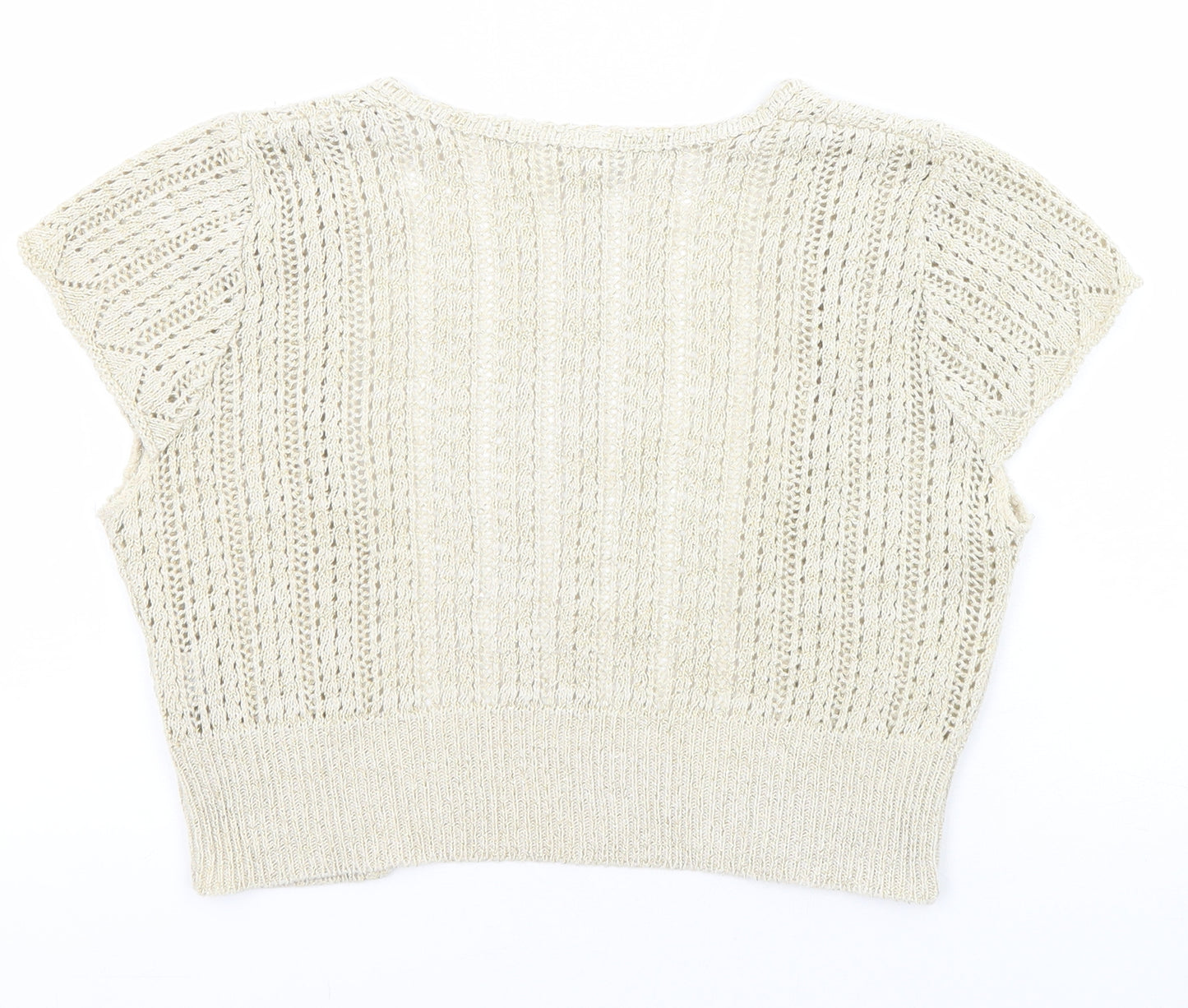 New Look Womens Beige Round Neck Cotton Cardigan Jumper Size 12