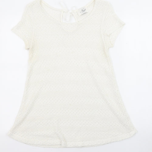 NEXT Womens Ivory Boat Neck Polyester Pullover Jumper Size 12