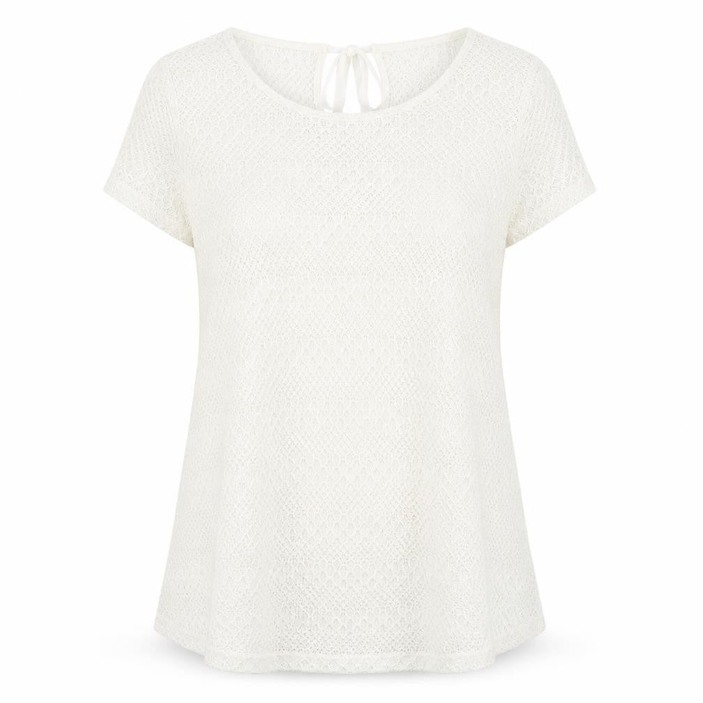 Front view of Next women’s ivory boat neck polyester jumper, size UK 12