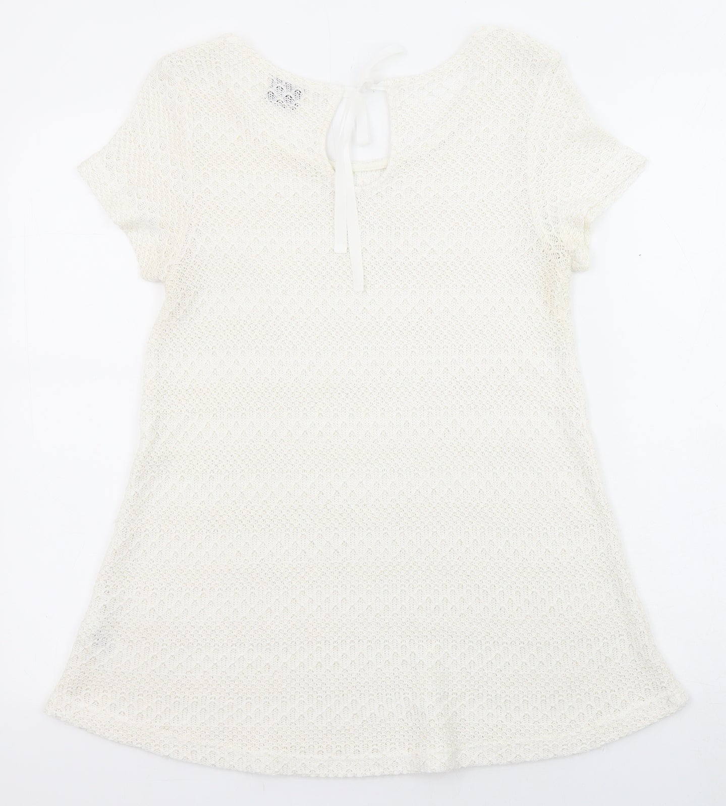 NEXT Womens Ivory Boat Neck Polyester Pullover Jumper Size 12