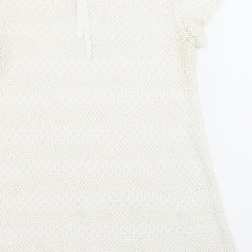 NEXT Womens Ivory Boat Neck Polyester Pullover Jumper Size 12