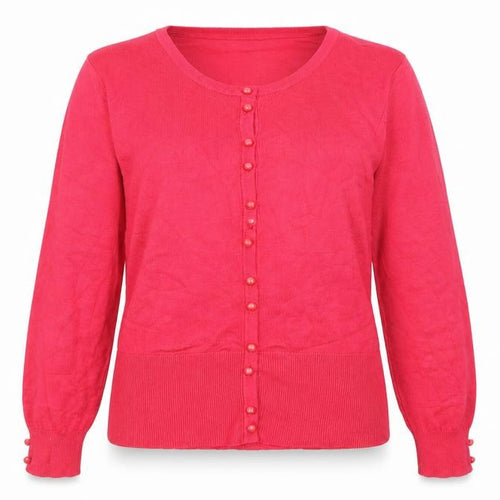 //text.. Womens Pink Scoop Neck Viscose Cardigan Jumper Size M