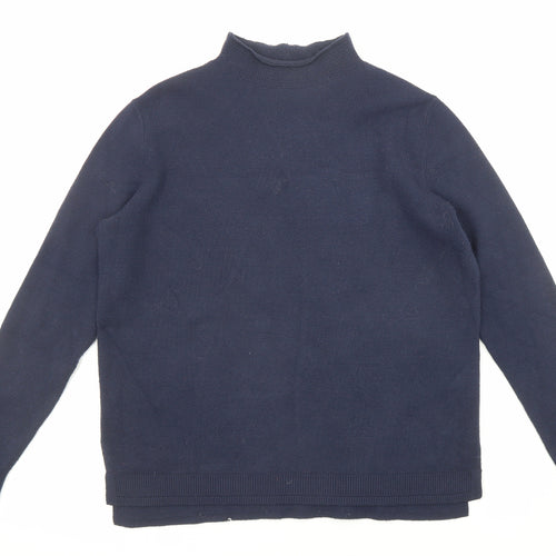Marks and Spencer Womens Blue High Neck Viscose Pullover Jumper Size 10