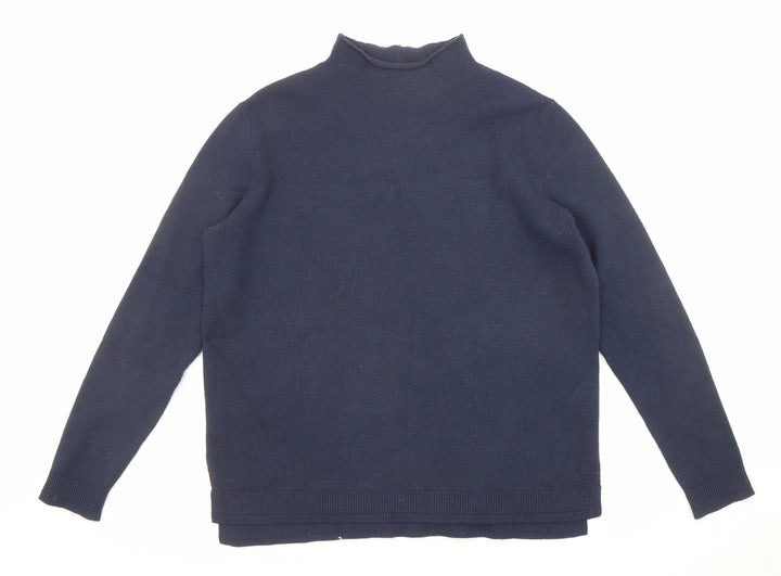 Marks and Spencer Womens Blue High Neck Viscose Pullover Jumper Size 10