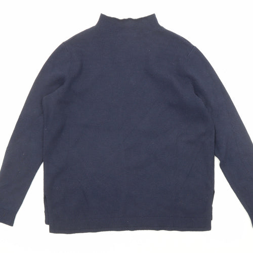 Marks and Spencer Womens Blue High Neck Viscose Pullover Jumper Size 10