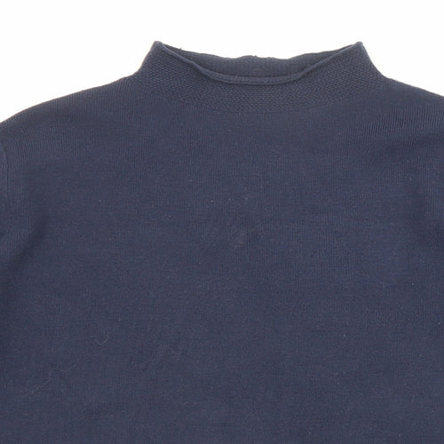 Marks and Spencer Womens Blue High Neck Viscose Pullover Jumper Size 10