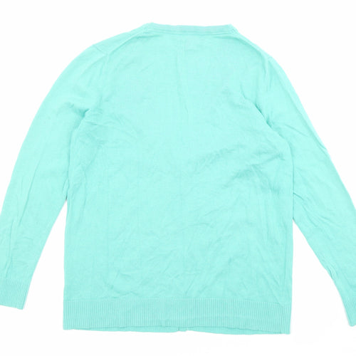 Gap Womens Green V-Neck Cotton Cardigan Jumper Size L