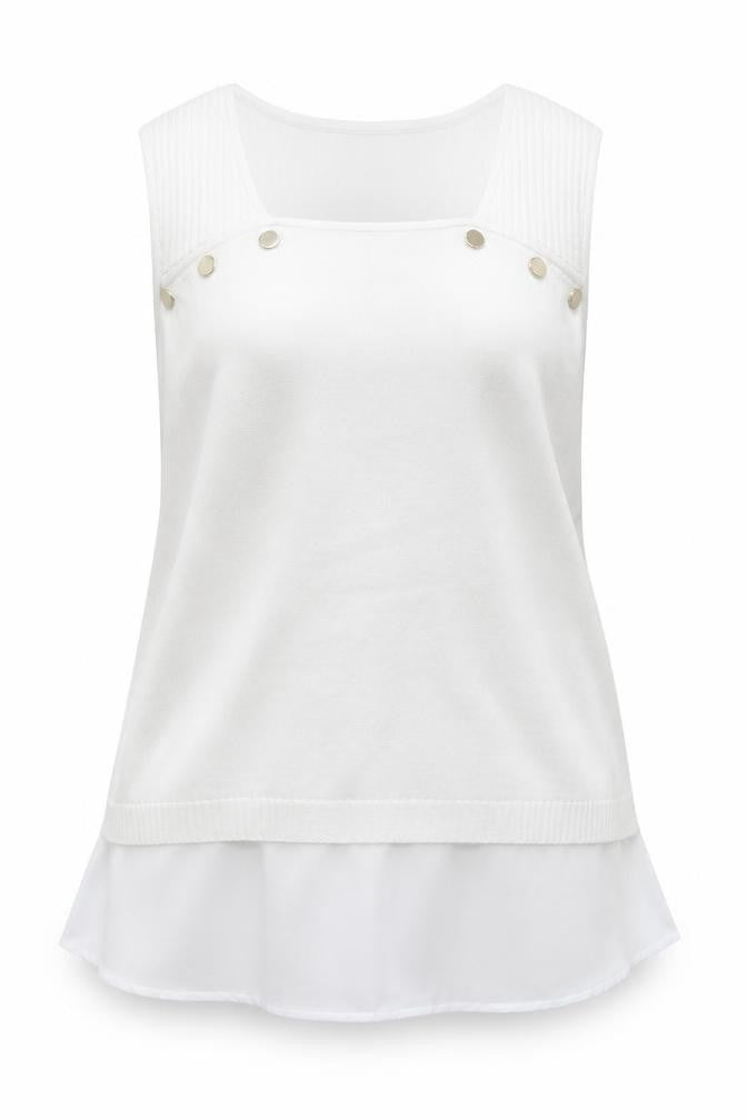 Front view of Next women’s white scoop neck polyester jumper, size L