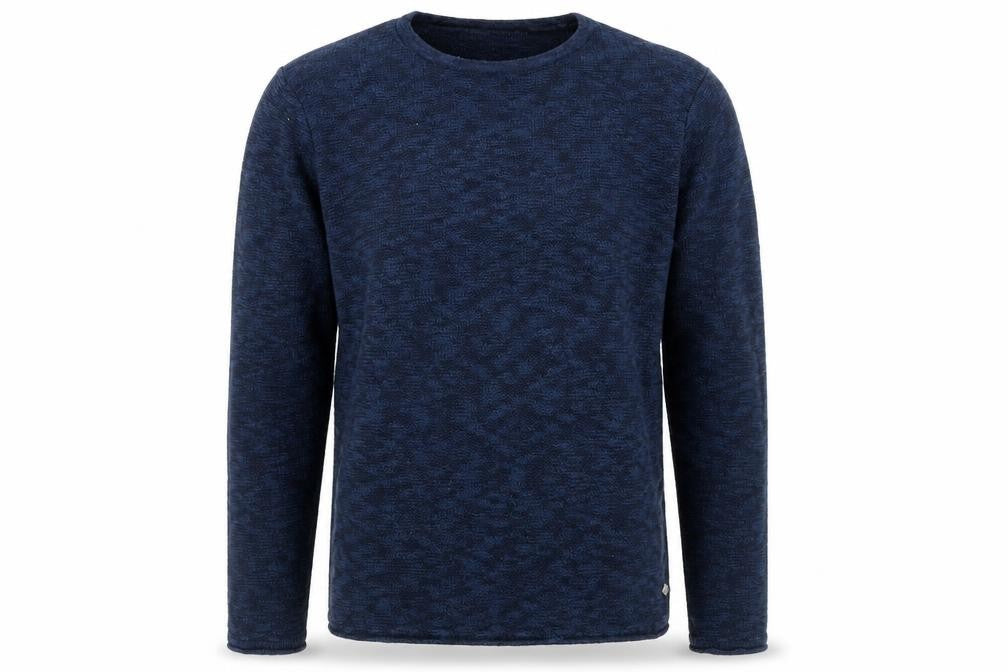 Front view of Only & Sons men’s blue round neck cotton jumper, size S, long sleeve