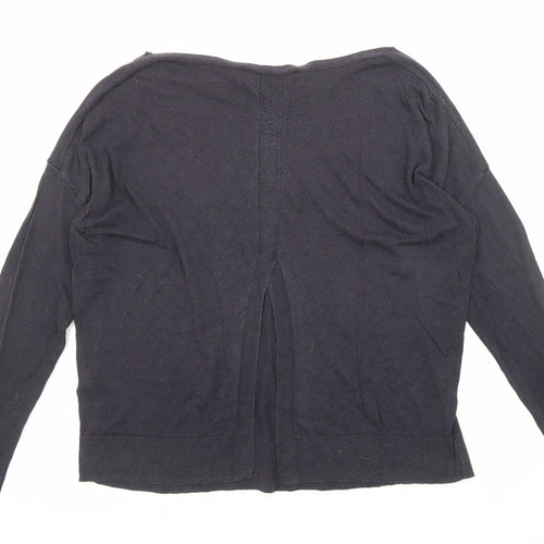 French Connection Womens Blue Boat Neck Lyocell Pullover Jumper Size M