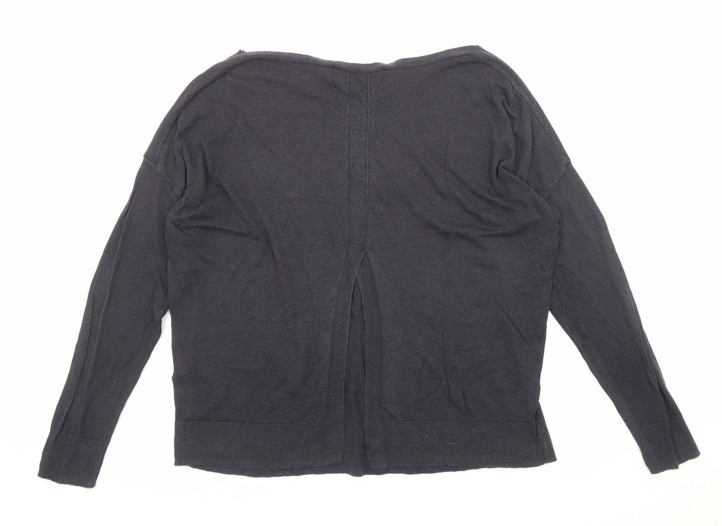 French Connection Womens Blue Boat Neck Lyocell Pullover Jumper Size M