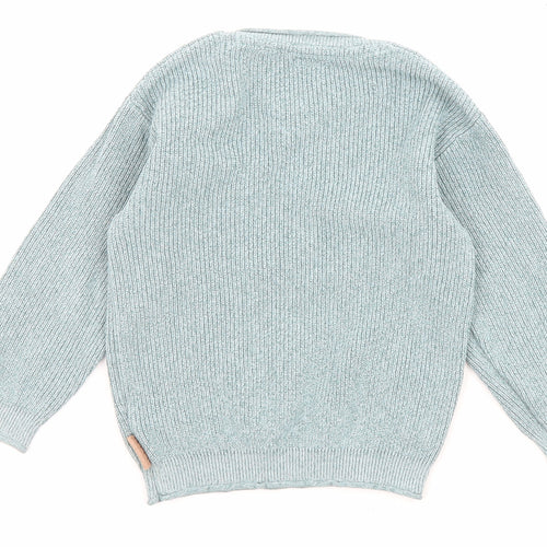 NEXT Boys Blue Henley Cotton Henley Jumper Size 2-3 Years Pullover - Pocket