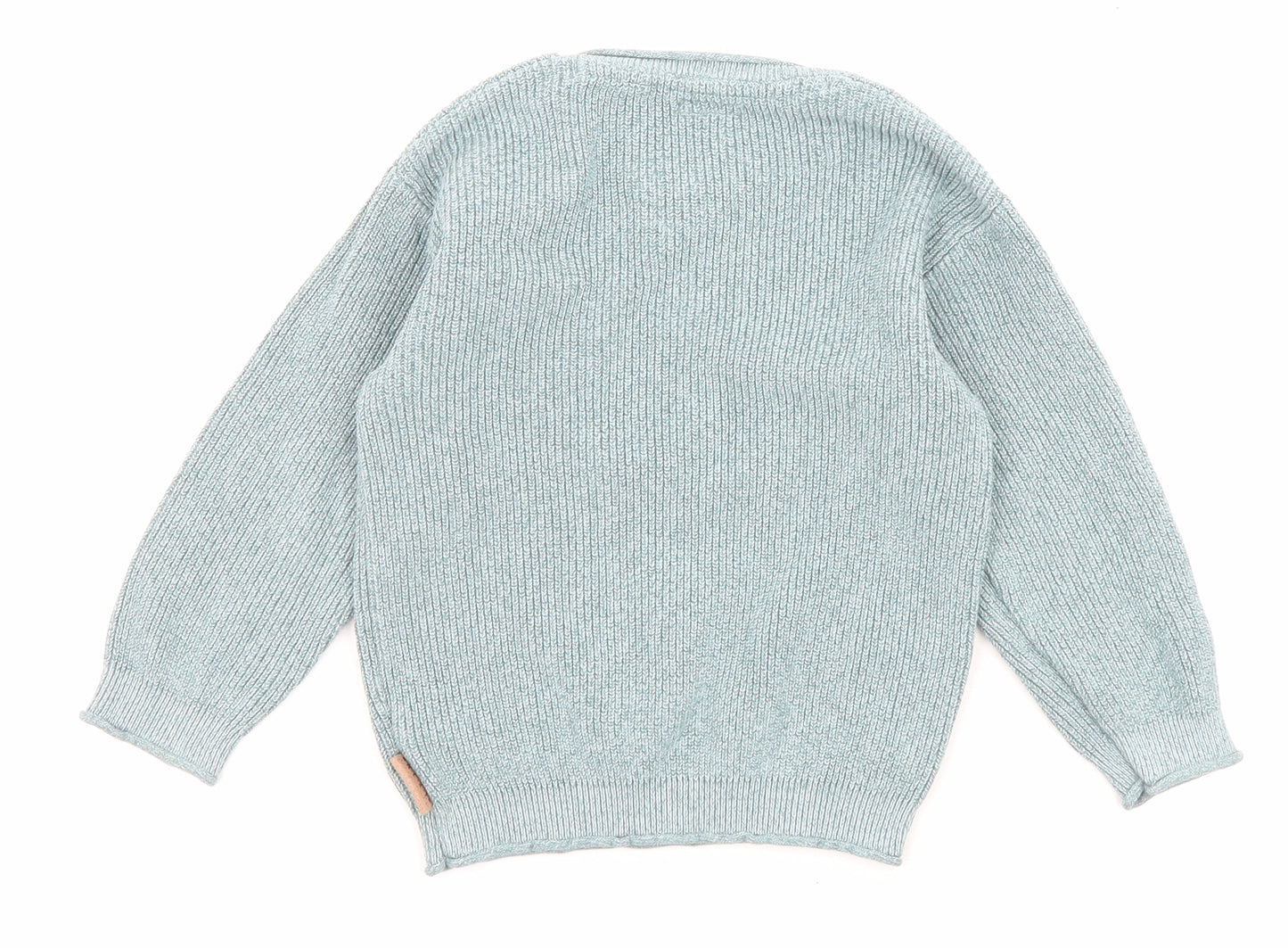 NEXT Boys Blue Henley Cotton Henley Jumper Size 2-3 Years Pullover - Pocket