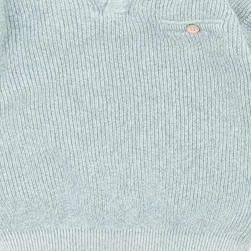 NEXT Boys Blue Henley Cotton Henley Jumper Size 2-3 Years Pullover - Pocket