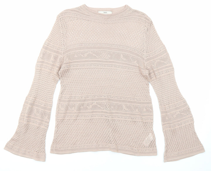 NEXT Womens Pink Boat Neck Viscose Pullover Jumper Size 16