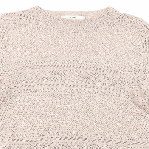 NEXT Womens Pink Boat Neck Viscose Pullover Jumper Size 16