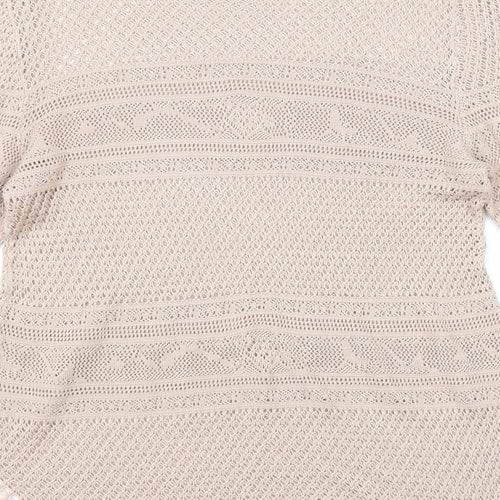 NEXT Womens Pink Boat Neck Viscose Pullover Jumper Size 16