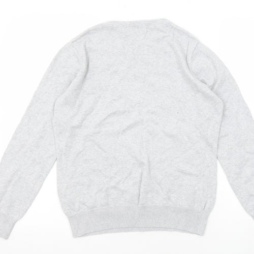 Paul James Womens Grey Round Neck Cotton Pullover Jumper Size S