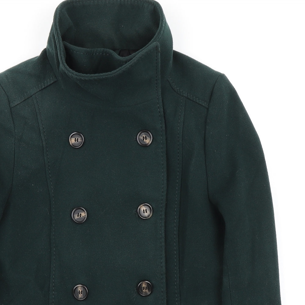 H&M Womens Green Jacket Size 14 Button - Double Breasted