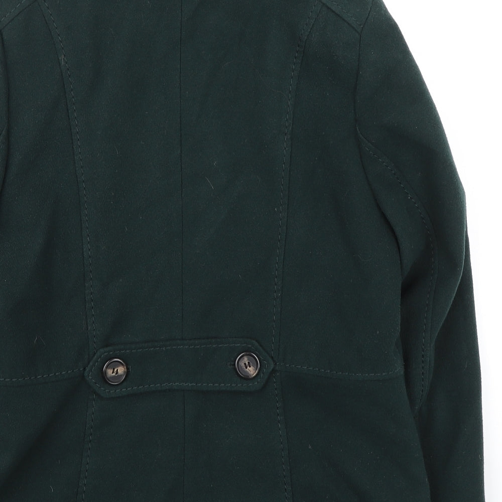 H&M Womens Green Jacket Size 14 Button - Double Breasted
