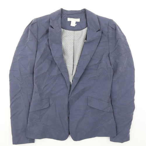 H&M Womens Blue Jacket Blazer Size 6 - Open