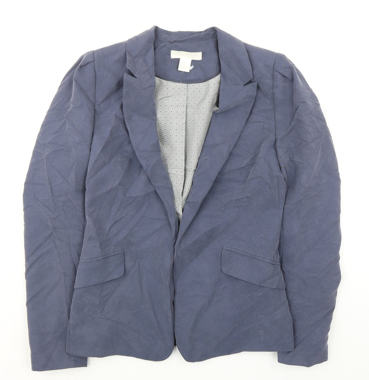 H&M Womens Blue Jacket Blazer Size 6 - Open