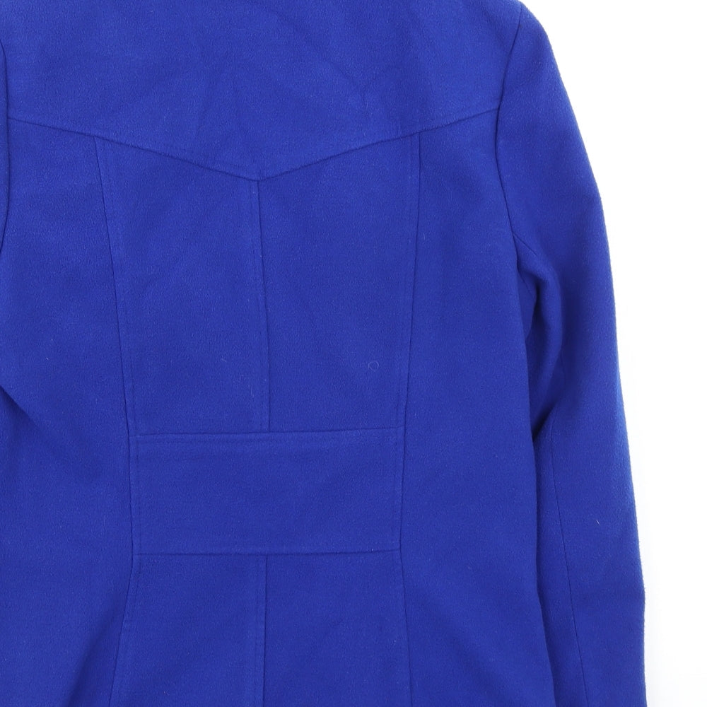 Debenhams Womens Blue Pea Coat Coat Size 14 Button - Double Breasted Jacket