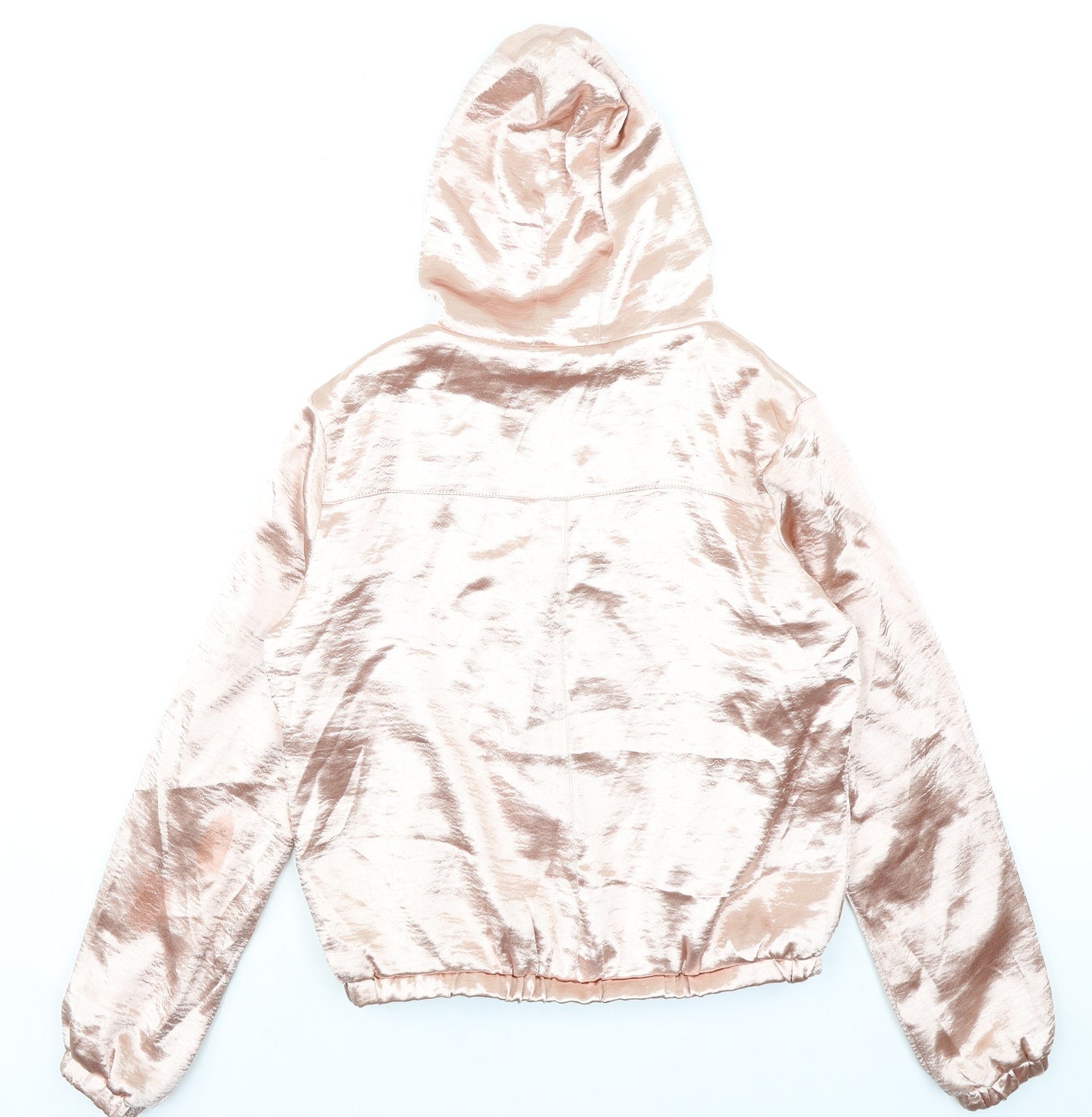 Boohoo Womens Pink Bomber Jacket Jacket Size 10 Zip - Hooded