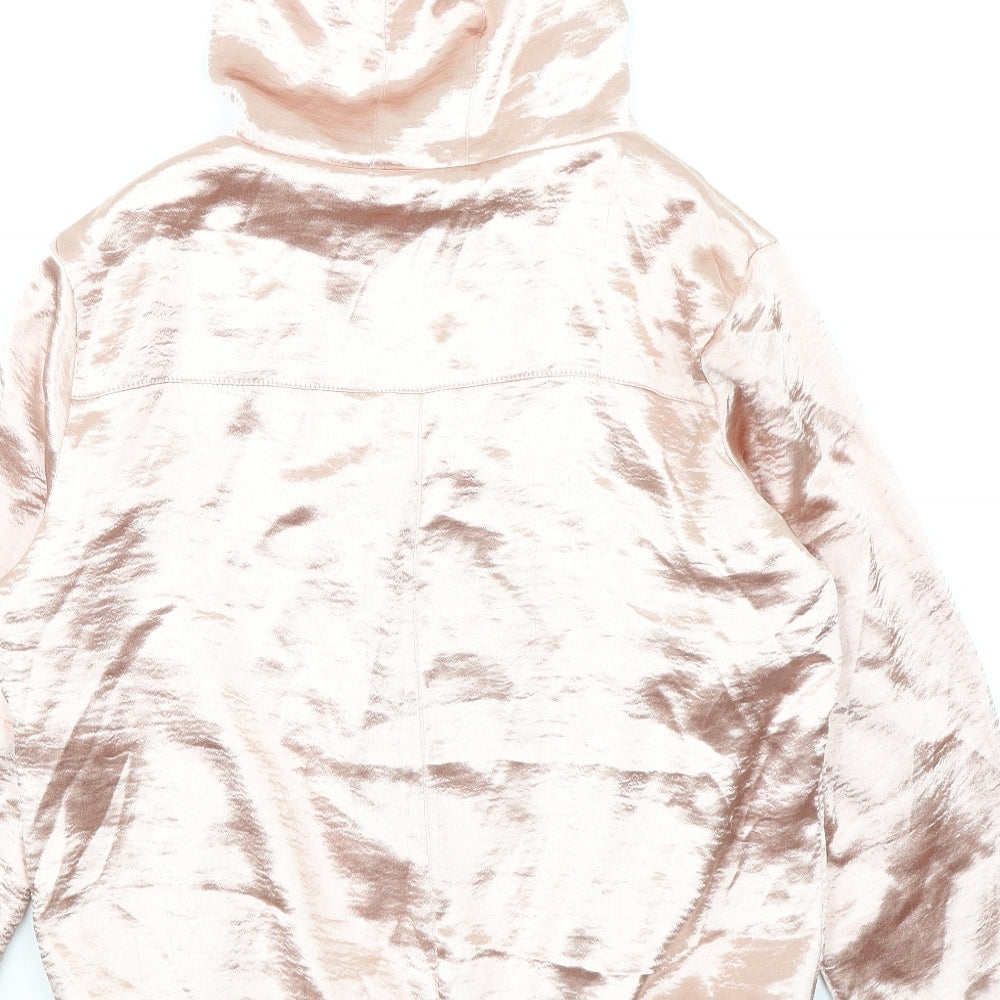 Boohoo Womens Pink Bomber Jacket Jacket Size 10 Zip - Hooded