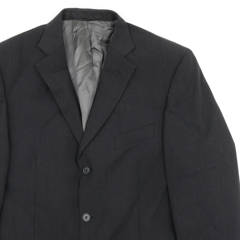 Marks and Spencer Mens Grey Polyester Jacket Suit Jacket Size 42 Regular - Classic