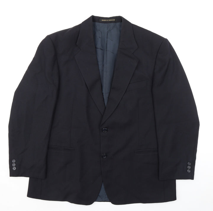 Marks and Spencer Mens Blue Polyester Jacket Suit Jacket Size 42 Regular - Smart
