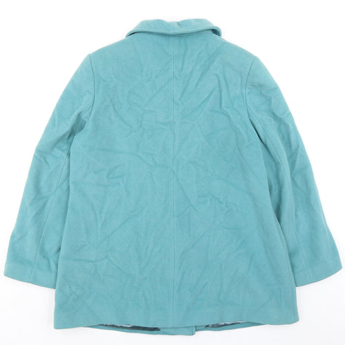 Eastex Womens Green Overcoat Coat Size 16 Button - Collar