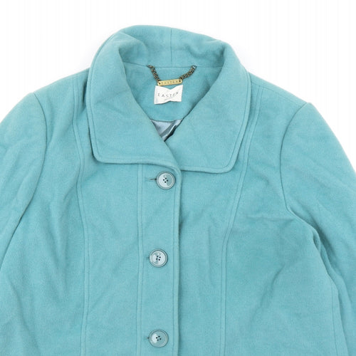 Eastex Womens Green Overcoat Coat Size 16 Button - Collar