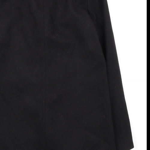 Topshop Womens Black Overcoat Coat Size 8 Snap - Hidden Closure