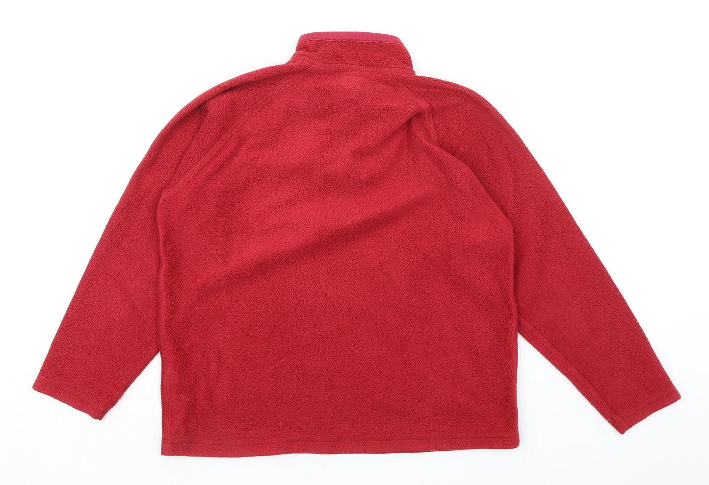 Marks and Spencer Boys Red Polyester Pullover Sweatshirt Size 9-10 Years Zip - Quarter Zip