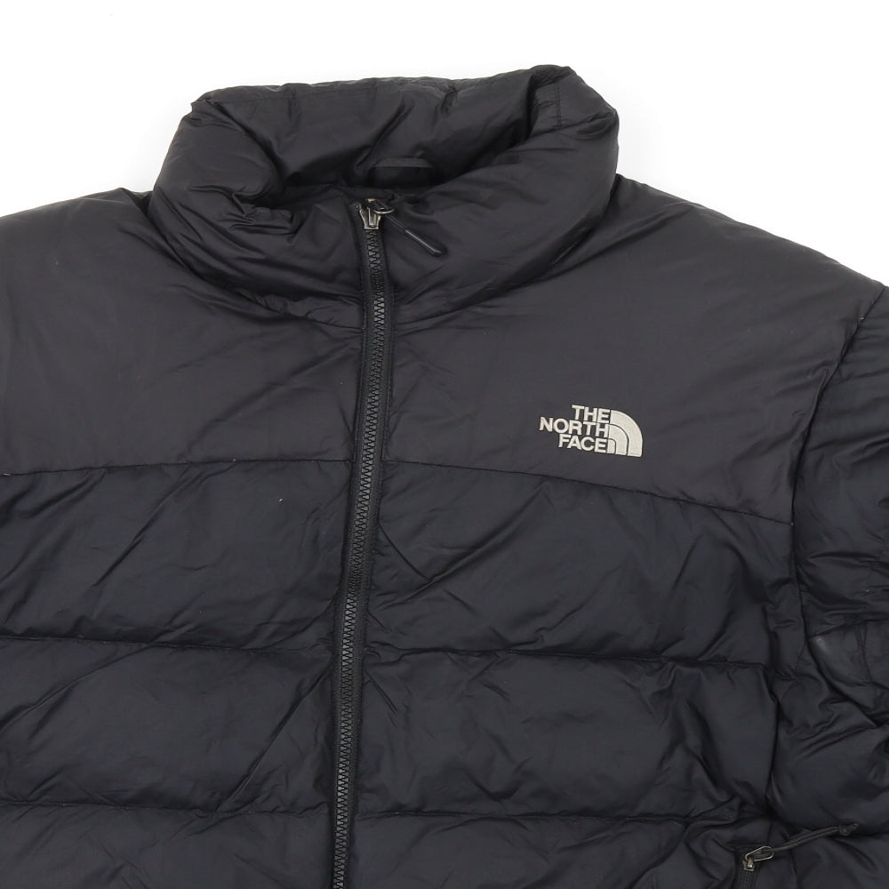 The North Face Mens Black Puffer Jacket Jacket Size M Zip - Padded Logo
