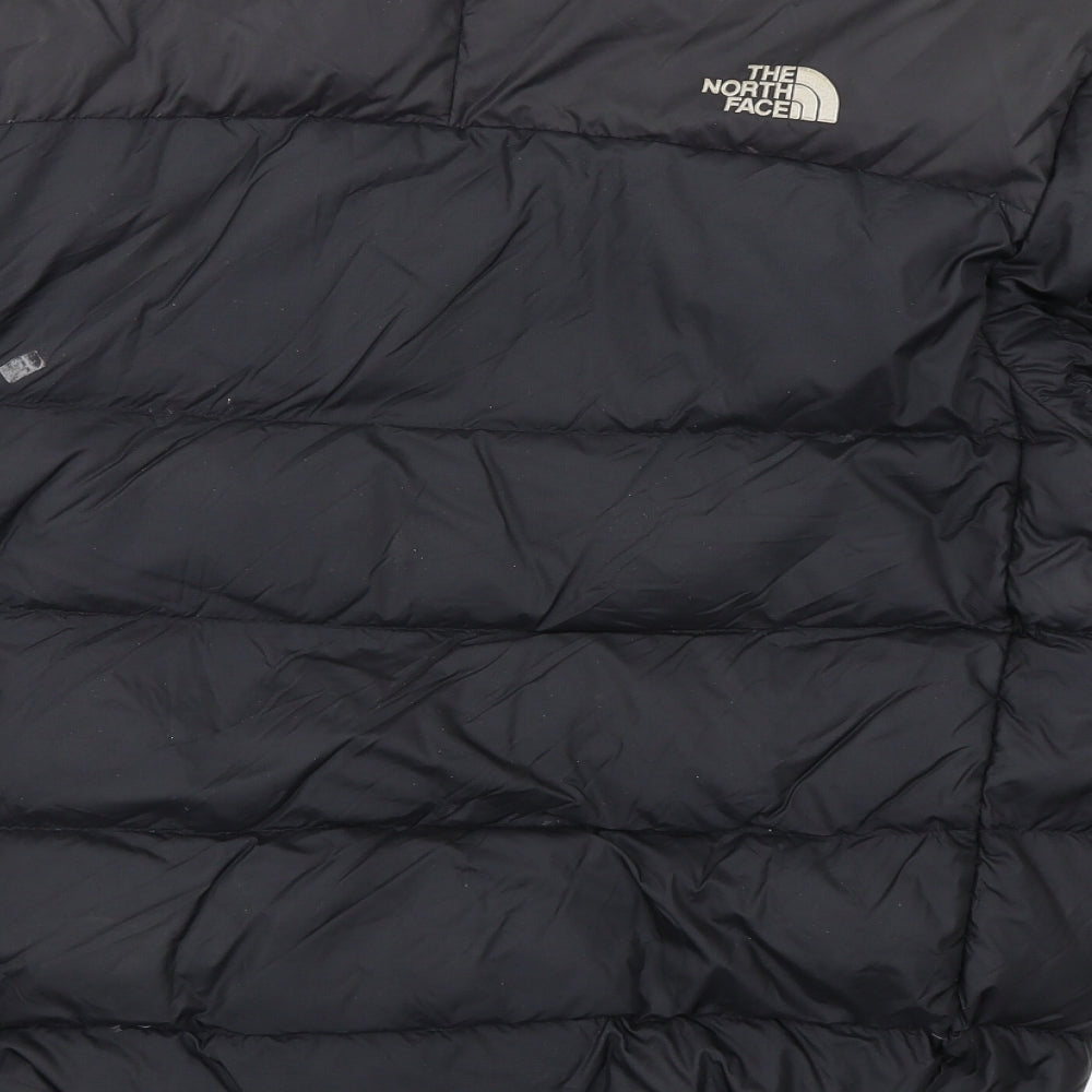 The North Face Mens Black Puffer Jacket Jacket Size M Zip - Padded Logo