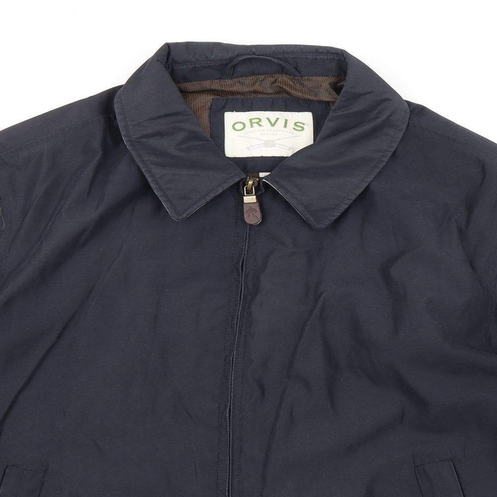 Orvis Mens Blue Jacket Size L Zip - Casual