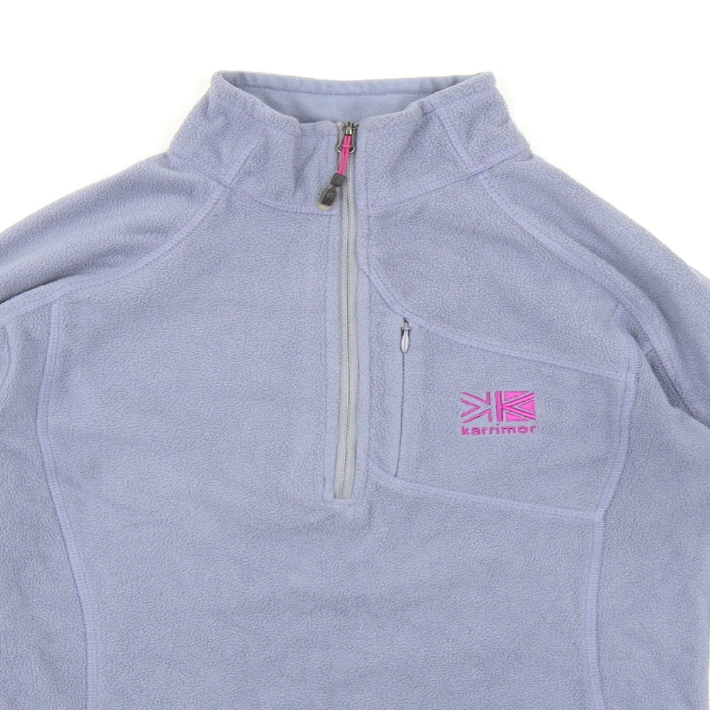 Karrimor Womens Purple 100% Polyester Pullover Sweatshirt Size 8 Zip - 1/4 Zip