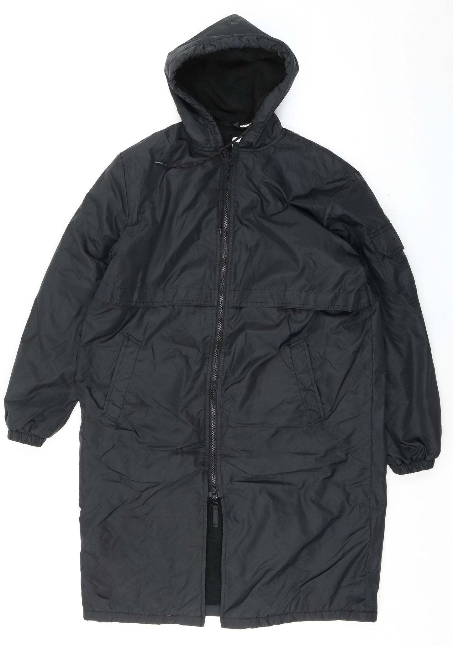 Adoretex Womens Black Rain Coat Coat Size XS Zip - Changing Robe