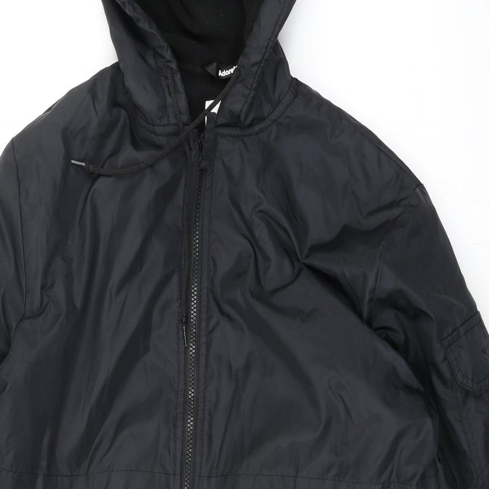 Adoretex Womens Black Rain Coat Coat Size XS Zip - Changing Robe