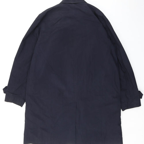 Paul Smith Mens Blue Overcoat Coat Size L Zip - Removable Lining