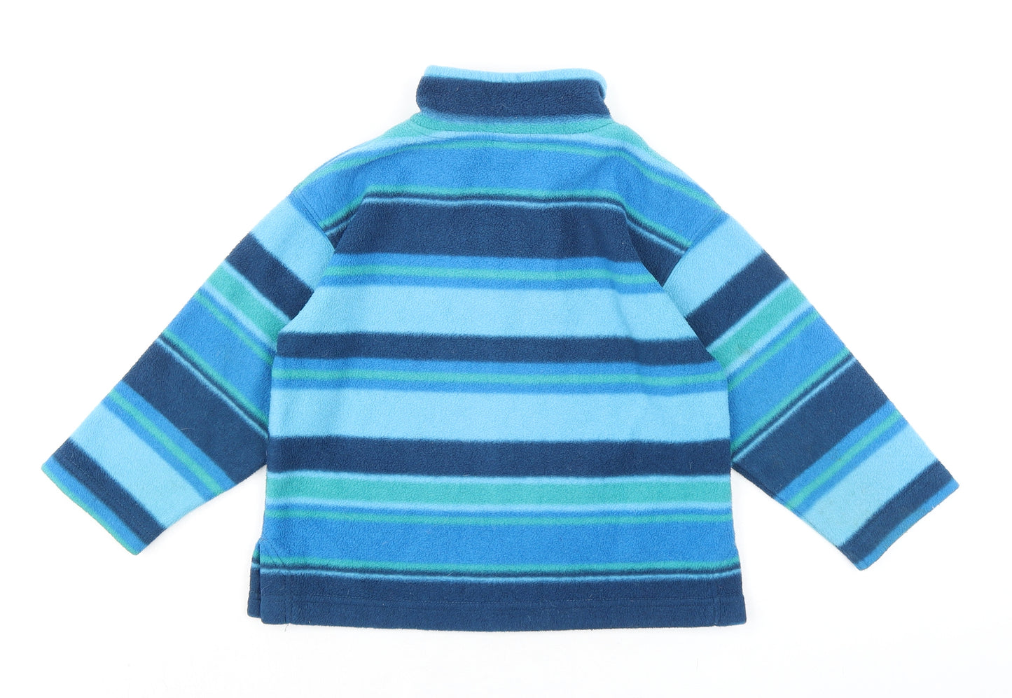 Boots Boys Blue Striped 100% Polyester Pullover Sweatshirt Size 3-4 Years Zip - Rockets