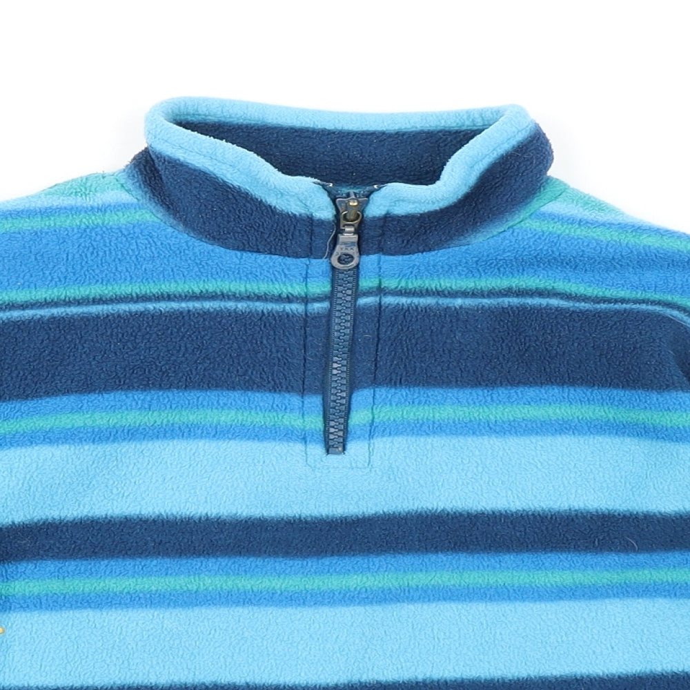 Boots Boys Blue Striped 100% Polyester Pullover Sweatshirt Size 3-4 Years Zip - Rockets