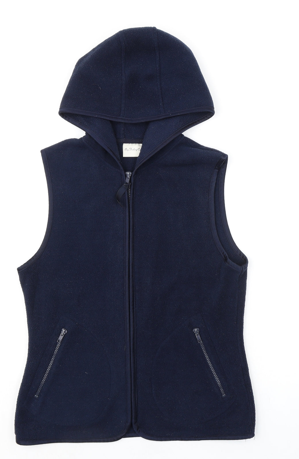 Bay Trading Womens Blue Gilet Jacket Size 12 Zip - Hooded Zipped Pockets