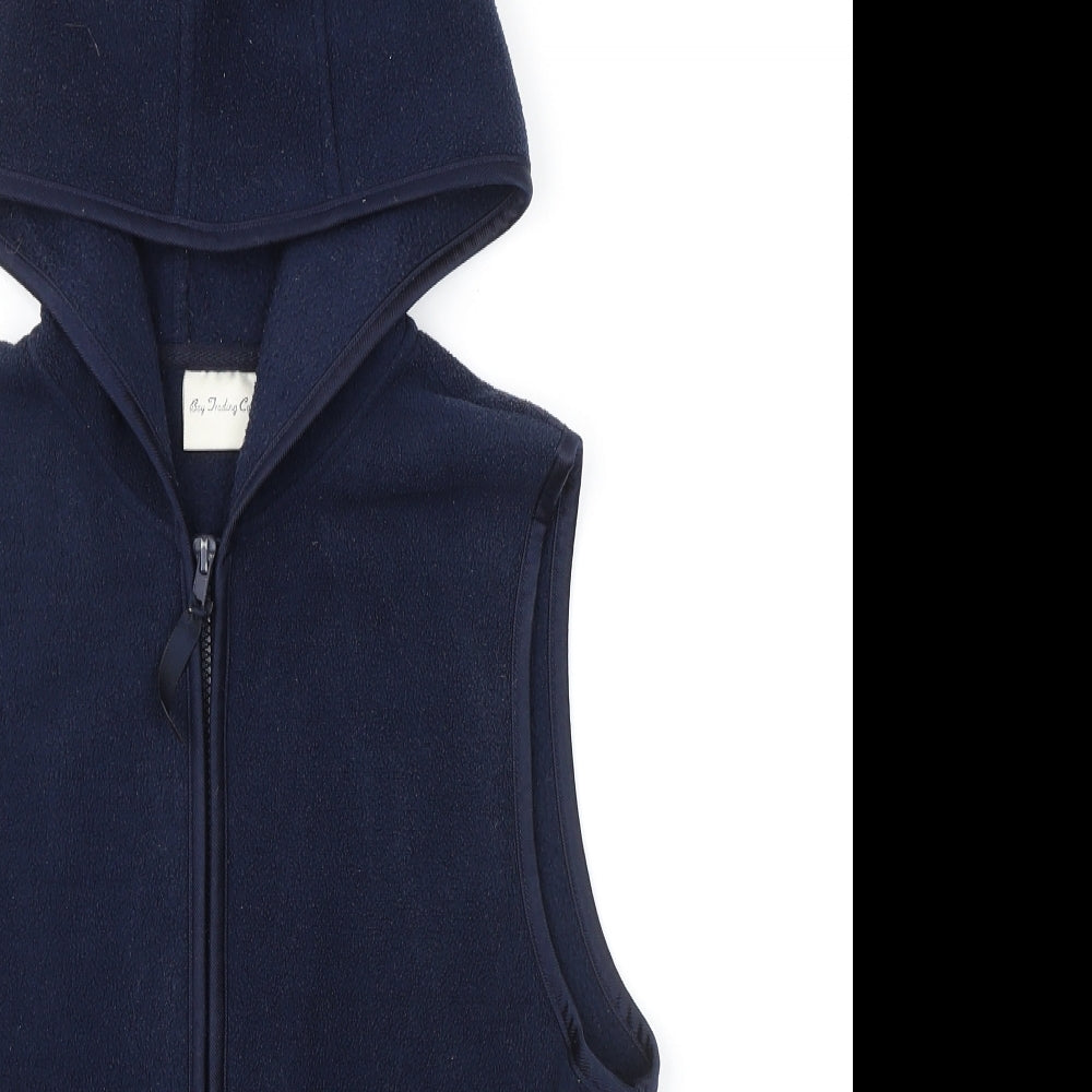 Bay Trading Womens Blue Gilet Jacket Size 12 Zip - Hooded Zipped Pockets